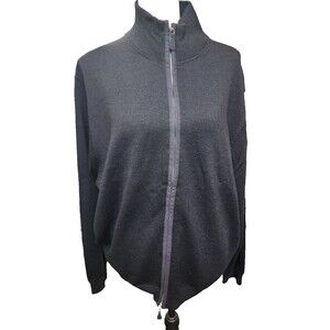 Johnston & Murphy Merino Wool Sweater Full Zip Black Size XL